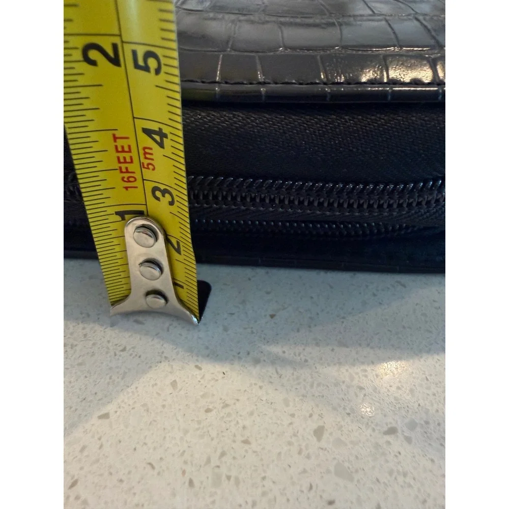 Mundi Mundex Black Faux Crocodile Zip Around Daily Planner Organizer Binder